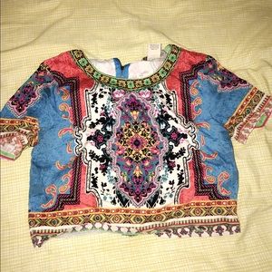 Tribal print crop top